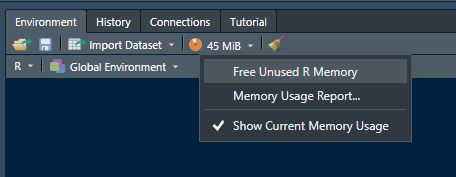 Liberación de memoria en RStudio